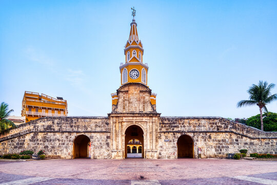 Iconic Clock Tower Entrance to Cartagena De Indias Walled City