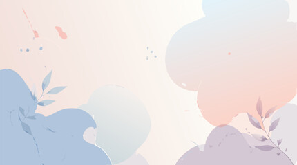 Naklejka premium A flat vector illustration of an organic soft watercolor splash blob in pastel tones forming a gentle abstract background texture, perfect for creative stationery design, art brand identity, social me