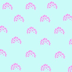 Obraz premium Pastel Abstract Seamless Pattern with Pink Decorative Elements on Light Blue Background