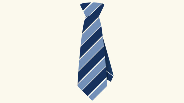 Blue and navy diagonal striped necktie with a visible fold showing texture detail, ideal for fashion and menswear styling concepts in a clean flat vector illustration.