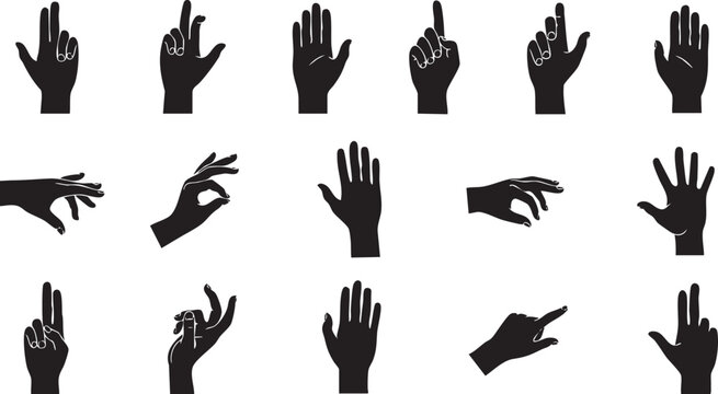 Black and white of human hand gestures and signs hand signs human hands 1 sign language