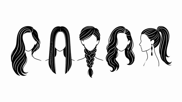 Diverse Hairstyles Collection: Braids, Ponytail, Waves, Straight