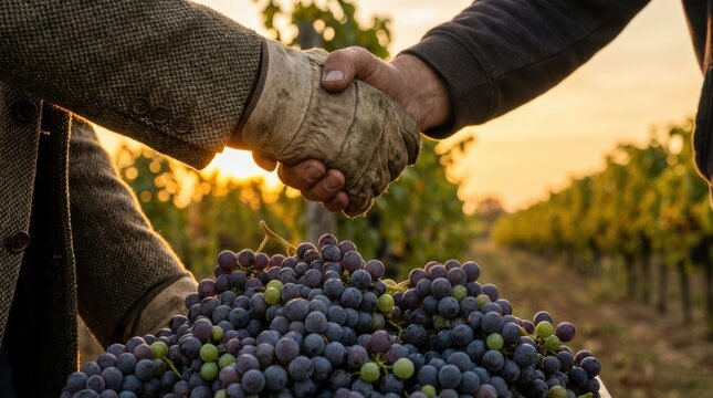 Two hands holding a bunch of purple grapes
