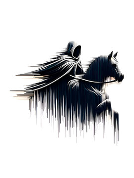 black silhouette of a horse