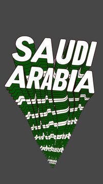 Saudi Arabia Sports Fan and Patriotic Event Celebration - 2D Kinetic Text Motion Graphics