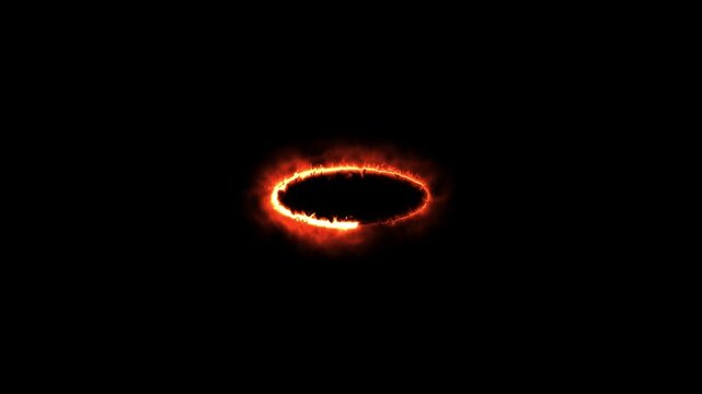Fiery Energy Ring Animation with Glowing Fire Effect