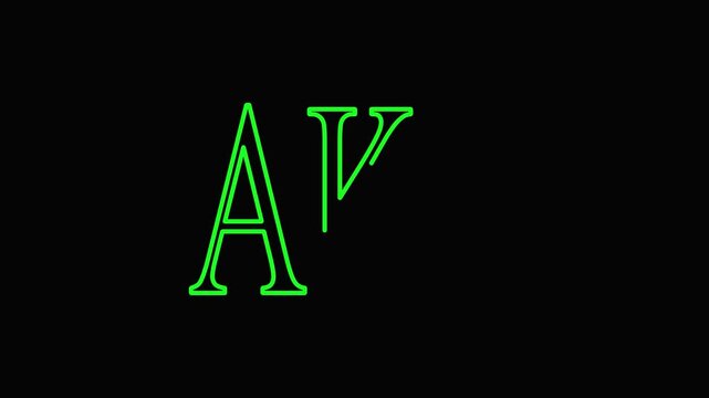 Glowing Green AKZ Monogram Logo with Neon Outline on Black Background