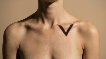 Fototapeta premium Woman's neck features a temporary tattoo