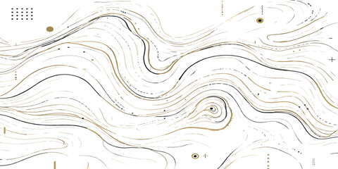 Abstract topographic map lines representing rolling terrain with topography elevation geography cartography landscape physical navigation measurement technical abstract environmental © MD OSMAN