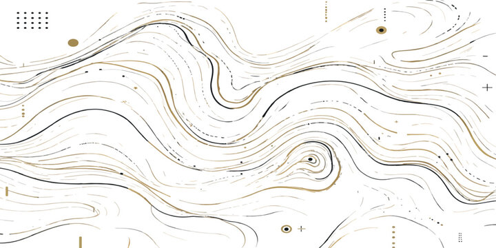 Abstract topographic map lines representing rolling terrain with topography elevation geography cartography landscape physical navigation measurement technical abstract environmental