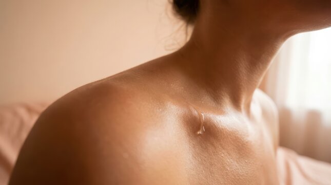 Woman with tattoo on neck in photo collage