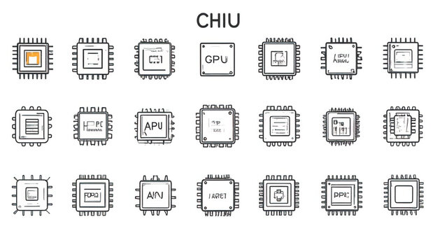 Microchip computer processor hardware components.