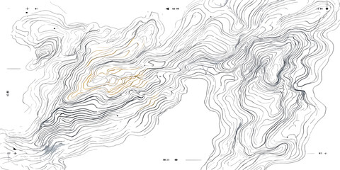Detailed topographic map with elevation contour lines topography elevation cartography geography landscape technical navigation abstract orientation physical analysis planning geometry © MD OSMAN