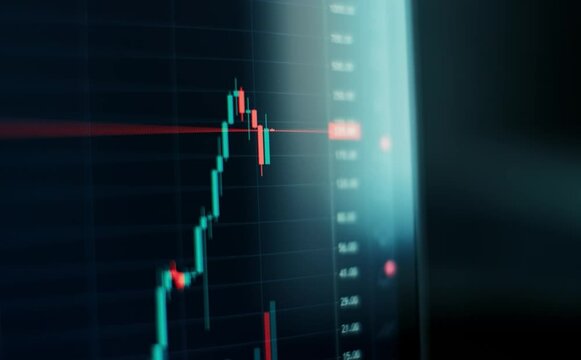 Stock Market Chart, Beautiful 3d Animation of Japanese Candlestick Graph in Time Lapse. Seamless Looping Ultra HD 4K 3840x2160