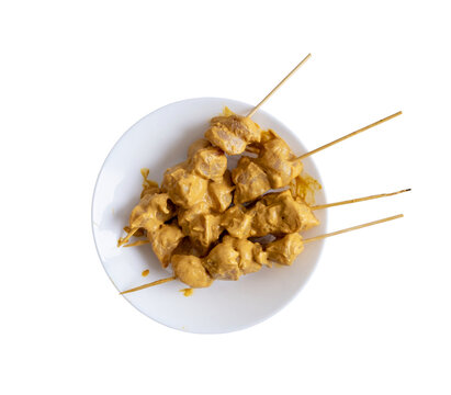 Chicken Shish Tawook on a white plate