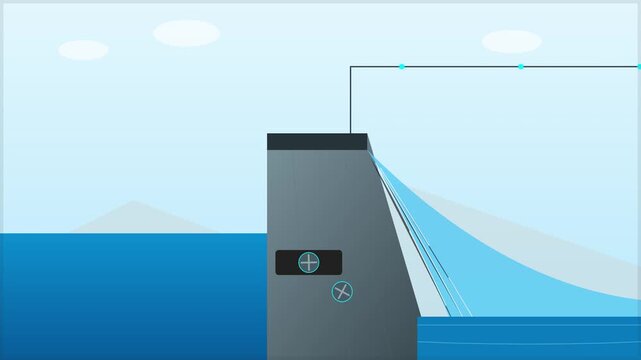 Renewable Hydroelectric Dam Power Generation Animated Visual