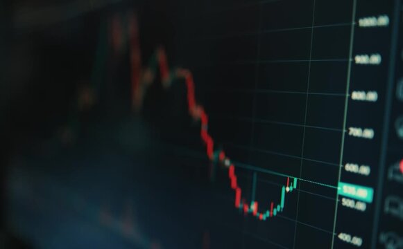 Stock Market Chart, Beautiful 3d Animation of Japanese Candlestick Graph in Time Lapse. Seamless Looping Ultra HD 4K 3840x2160
