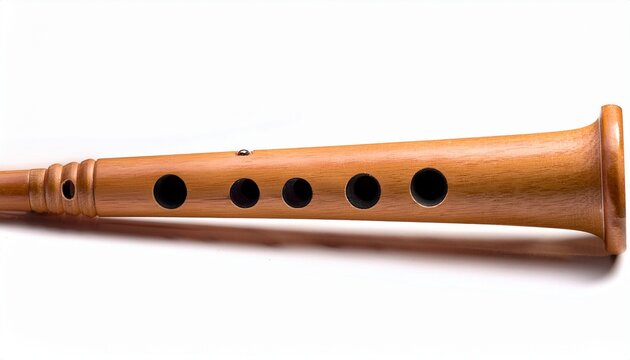 wooden recorder with finger holes