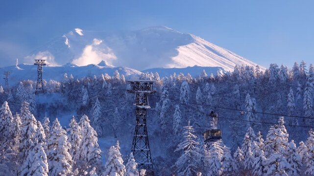 旭岳ロープウェイの始発前点検と旭岳(大雪山)