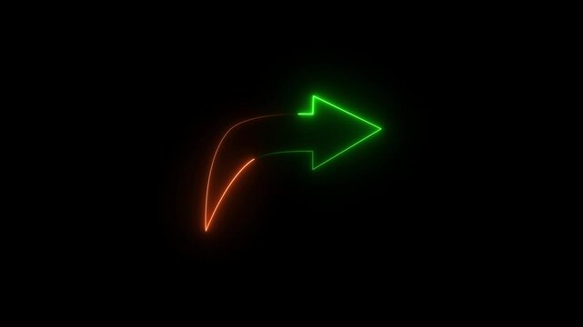 Abstract beautiful neon arrow icon animation.