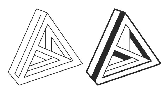 Vector illustration impossible triangle vector illustration, optical illusion shape