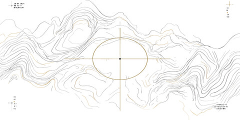 Detailed topographic map with contour lines and survey marker topographic contours elevation cartography surveying geography navigation research plotting technical topography document © MD OSMAN