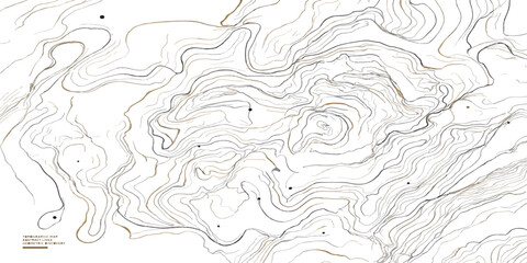Topographical map contour lines detailed landscape with topography geography elevation cartography technical landscape abstract illustration background geological physical mountain © MD OSMAN
