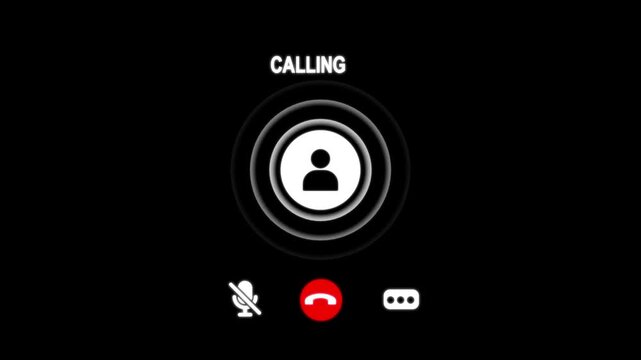 Incoming call interface screen with a user avatar and call control buttons displayed on a solid black background for communication apps