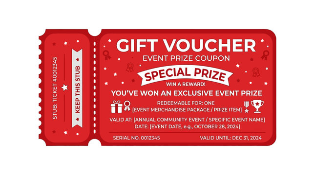 Indonesian Independence day celebration gift voucher coupon ticket