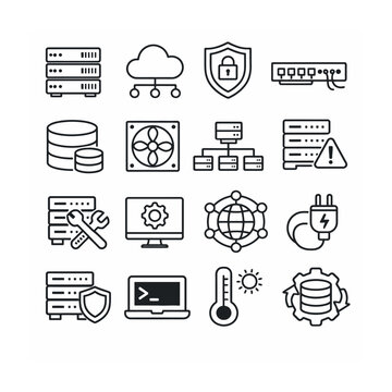 Data Center Vector Icon Set

