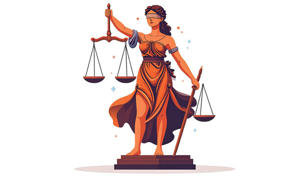 Justitia goddess of justice statue.