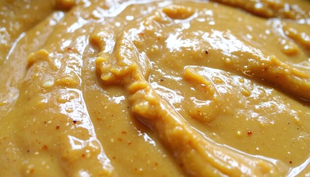 Creamy smooth hummus or nut butter texture.