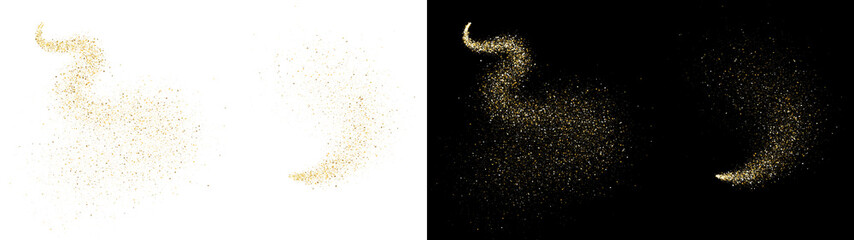 PNG image of Elegant golden dust particles swirling in a magical trail of shimmering glitter and light effects on transparent background © MariaAlam