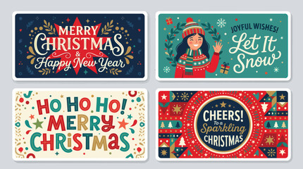 Christmas and new year greeting cards © BambangKumbang