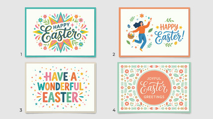 Colorful easter greetings and celebrations © BambangKumbang