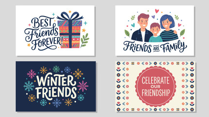 Friendship and celebration greetings collection © Corneto