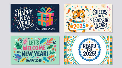 Festive new year greetings and celebrations © Corne