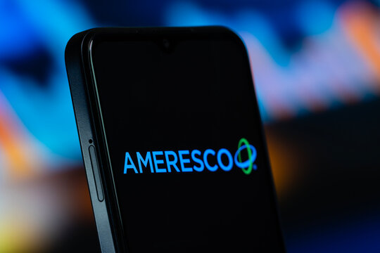 Dhaka, Bangladesh- 10 June 2026: Ameresco logo is seen on a smartphone.