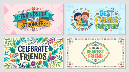 Friendship celebration greetings collection © Corneto
