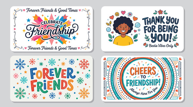 Friendship celebration messages set