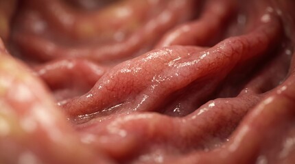 Fototapeta premium Close-up of human intestine, detailed view of internal organ