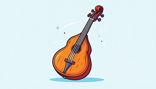 Brown Lute Musical Instrument String.