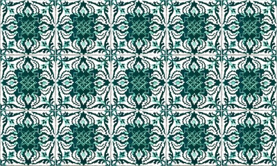 Fototapeta premium Vintage Portuguese Ceramic Texture Decorative Geometric Digital Paper