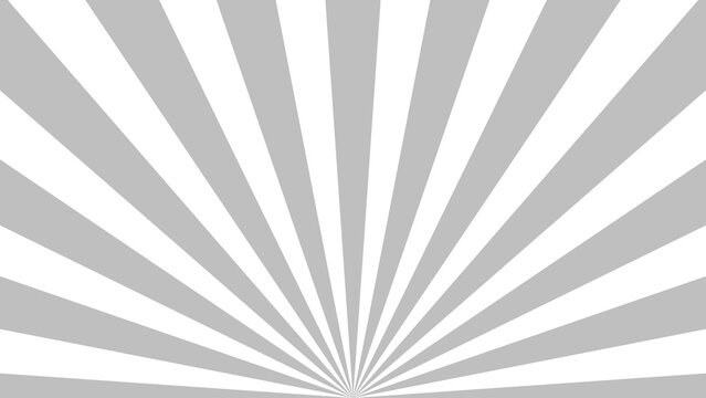 Abstract sunburst gray and white half radial rising sunrays background perfect for modern designs, advertisement, presentations and banners. Sunbeam flat style backdrop. Vector illustration.