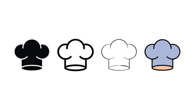Chef hat icon evolution set editable vector