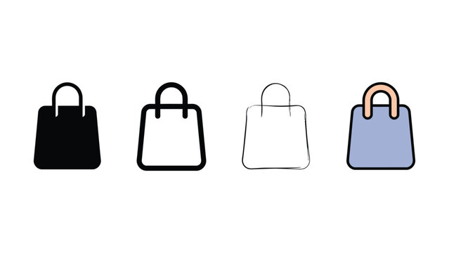 Shopping bag icon evolution set editable vector