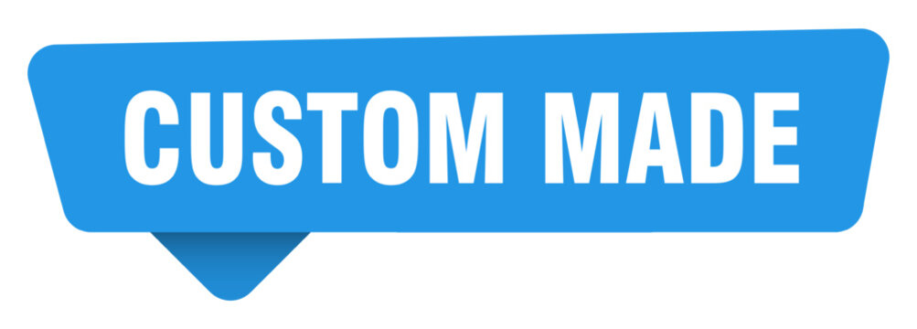 custom made sticker. custom made blue sign isolated on transpatent background