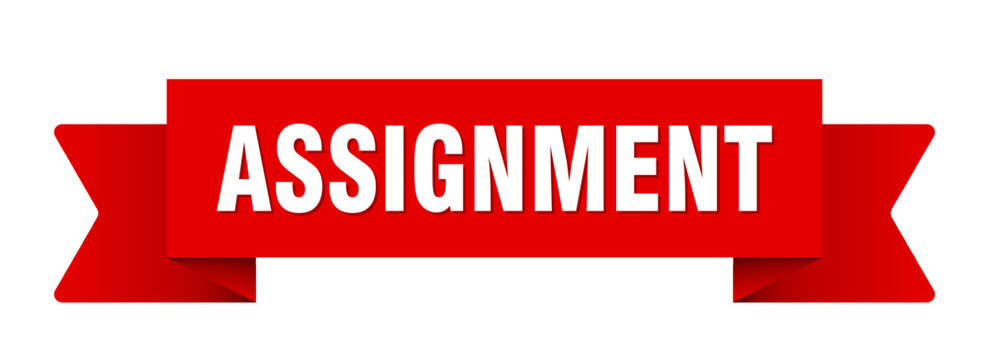 assignment ribbon isolated on transparent background. assignment ribbon