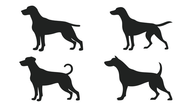Vector illustration set of dog silhouettes