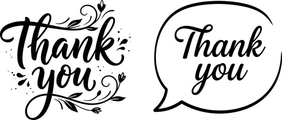 Elegant thank you typography designs for grateful expressions © MdLatifur
